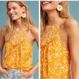 Maeve Anthropologie Yellow Shirt size Large